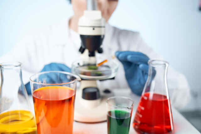 laboratory chemical solutions research experiment science. High quality photo